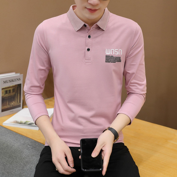 Új modell férfi blúz hímzéssel és gombokkal