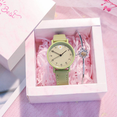 Nahast rihma ümara kujuga uus mudel naiste käekell