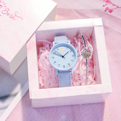 Nahast rihma ümara kujuga uus mudel naiste käekell