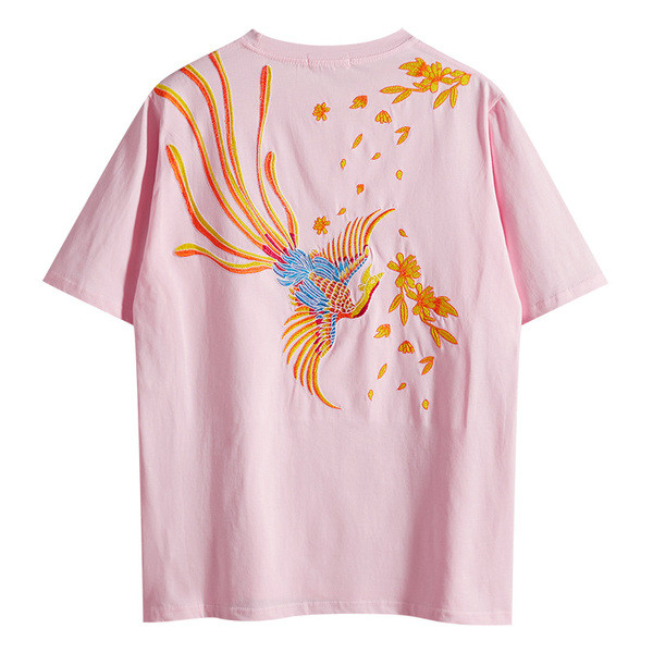 Férfi póló színes rátéttel a hátán - széles modell