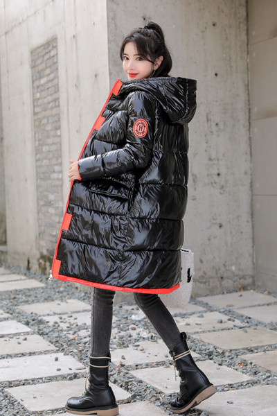 Uus mudel naiste pikk jakk luku ja kapuutsiga