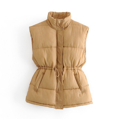 Γυναικείο γιλέκο με  κορδόνια και ψηλό γιακά