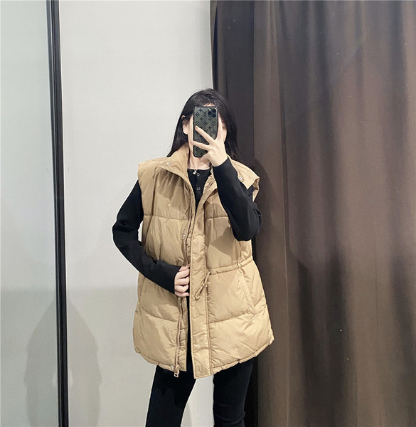 Γυναικείο γιλέκο με  κορδόνια και ψηλό γιακά