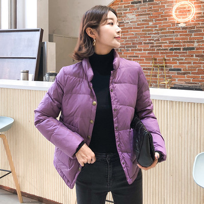 Νέο χειμερινό γυναικείο μπουφάν με χαμηλό γιακά και κουμπιά