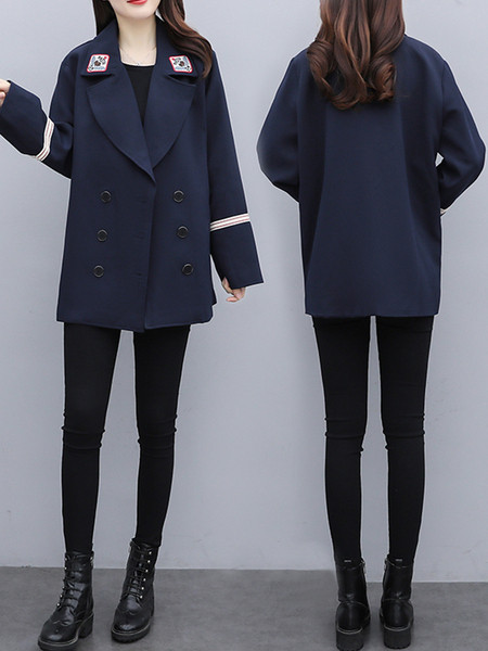 Μοντέρνο κοντό γυναικείο παλτό με μεγέθη έως 3XL