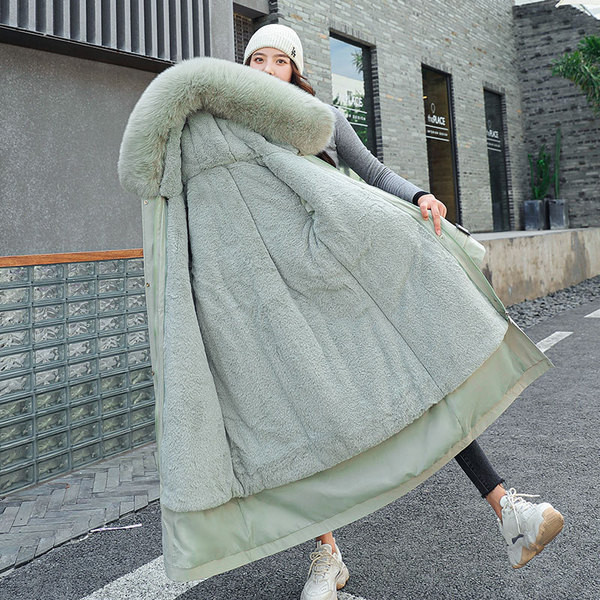 Női őszi-téli kabát hosszú modell derékkötővel