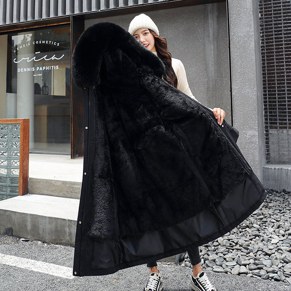 Női őszi-téli kabát hosszú modell derékkötővel