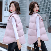 Modern női téli mellény cipzárral és nyakkendővel