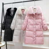 Naiste pikk nööpide ja taskuga jope