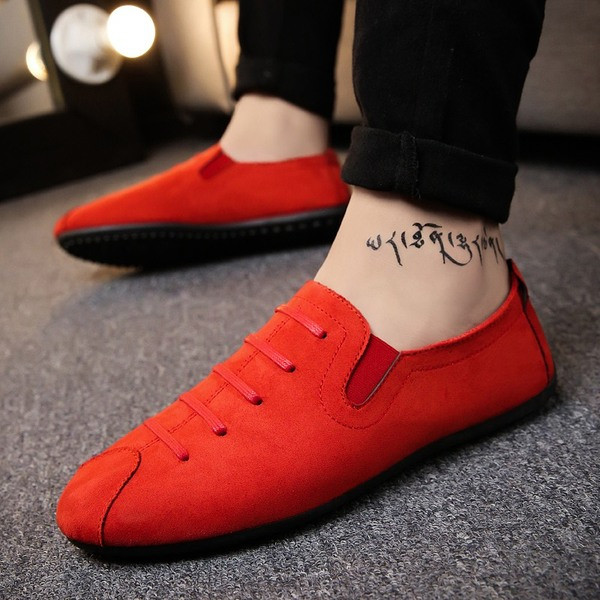 Alkalmi férfi mokaszinok fűzős lapos talppal