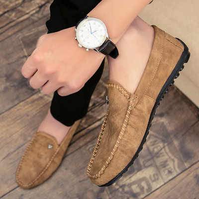 Ανδρικά μοκασίνια από οικολογικό σουέτ με μεταλλικό στοιχείο