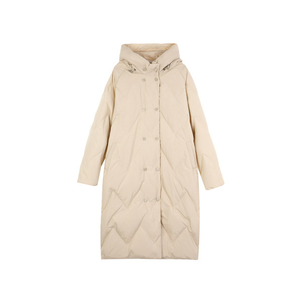 Új modell téli női kabát kapucnival és gombokkal