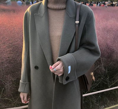 Dugi jesensko-zimski kaput na gumbe