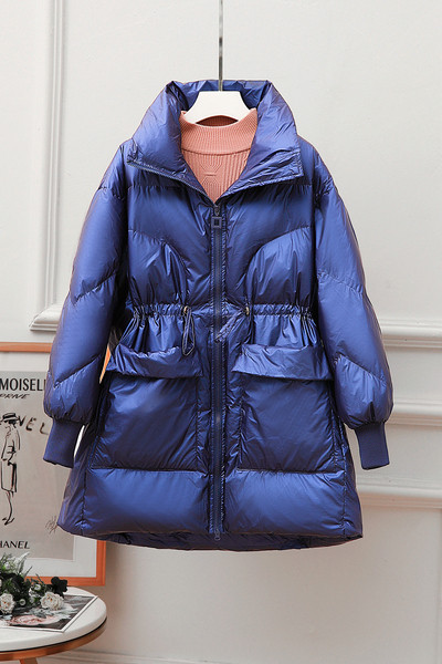 Γυναικείο μπουφάν με ελαστικό στα μανίκια και κορδόνια στη μέση