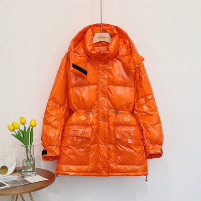 Γυναικείο μπουφάν με κορδόνια στη μέση και  κουκούλα