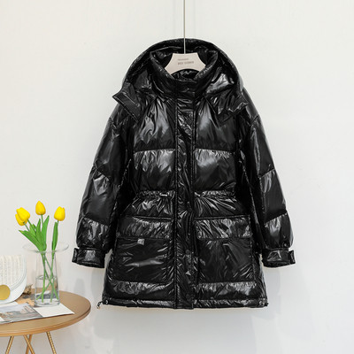 Γυναικείο μπουφάν με κορδόνια στη μέση και  κουκούλα