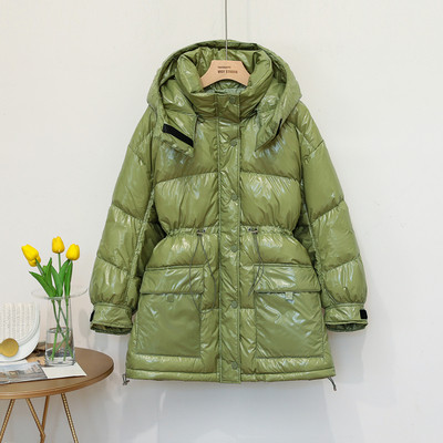 Γυναικείο μπουφάν με κορδόνια στη μέση και  κουκούλα