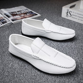 Έκο δερμάτινα ανδρικά αναπνέοντα μοκασίνια με επίπεδη σόλα