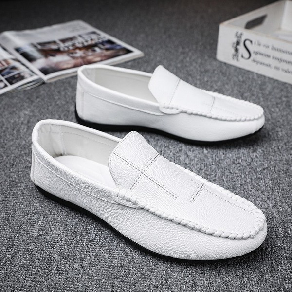 Έκο δερμάτινα ανδρικά αναπνέοντα μοκασίνια με επίπεδη σόλα