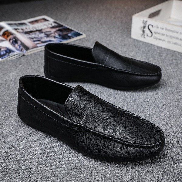 Έκο δερμάτινα ανδρικά αναπνέοντα μοκασίνια με επίπεδη σόλα