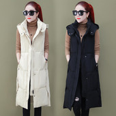 Νέο γυναικείο μακρύ γιλέκο με κουκούλα