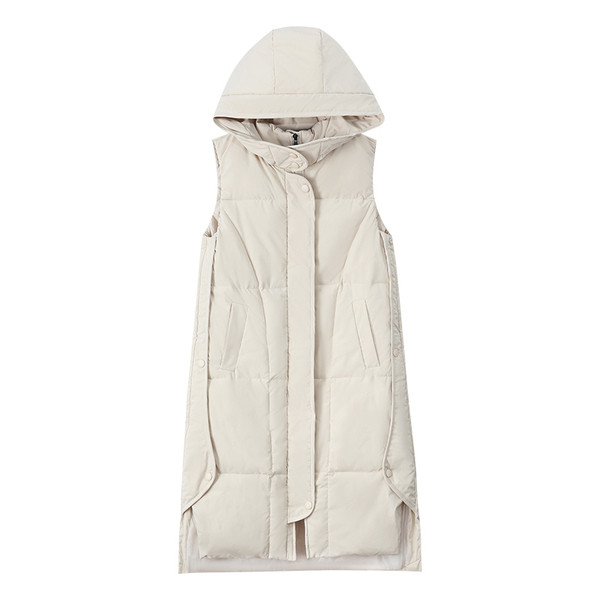 Νέο γυναικείο μακρύ γιλέκο με κουκούλα