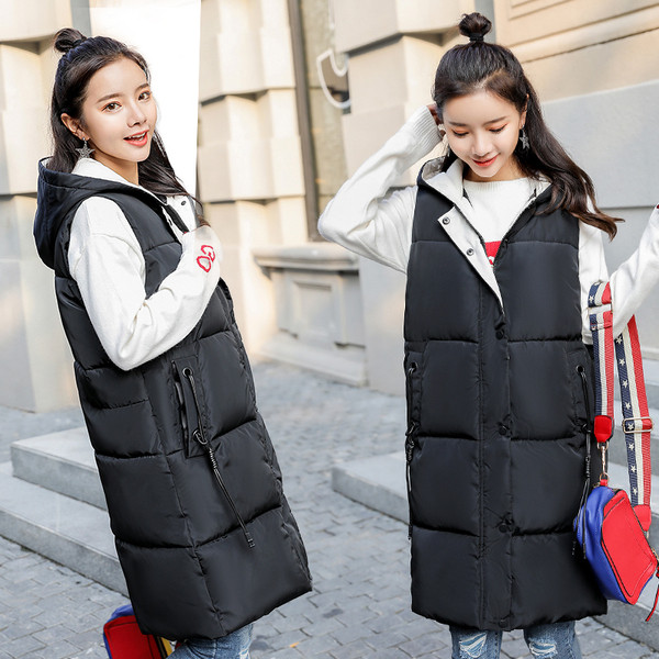 Γυναικείο casual γιλέκο με κουμπιά - μακρύ μοντέλο