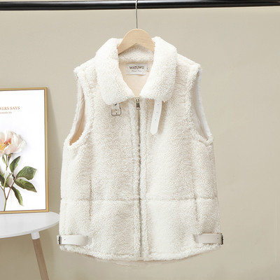 Alkalmi női téli mellény cipzárral és zsebekkel