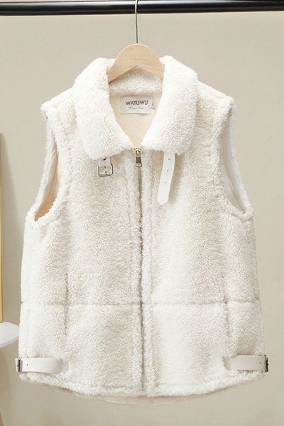 Alkalmi női téli mellény cipzárral és zsebekkel