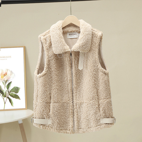 Alkalmi női téli mellény cipzárral és zsebekkel