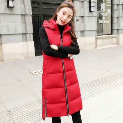 Μοντέρνο γυναικείο γιλέκο μακρύ μοντέλο με φερμουάρ