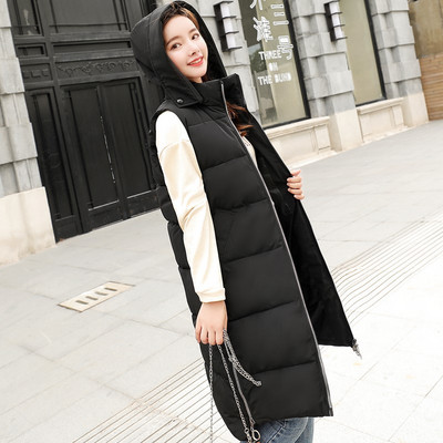 Μοντέρνο γυναικείο γιλέκο μακρύ μοντέλο με φερμουάρ