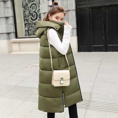 Μοντέρνο γυναικείο γιλέκο μακρύ μοντέλο με φερμουάρ