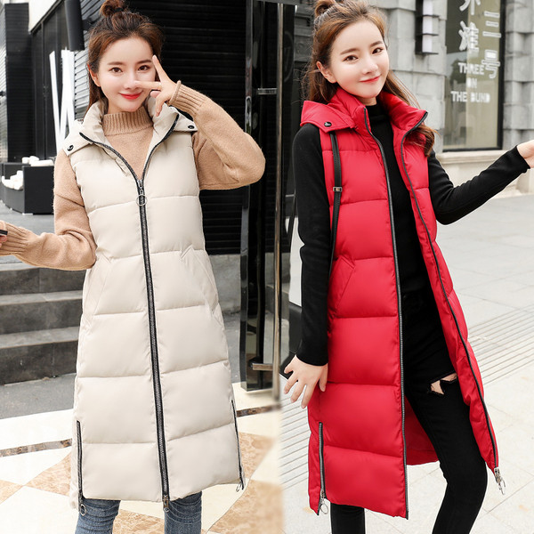 Μοντέρνο γυναικείο γιλέκο μακρύ μοντέλο με φερμουάρ