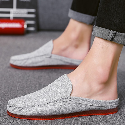 Νέο μοντέλο αναπνεύσιμα ανδρικά μοκασίνια από ύφασμα με επίπεδη σόλα