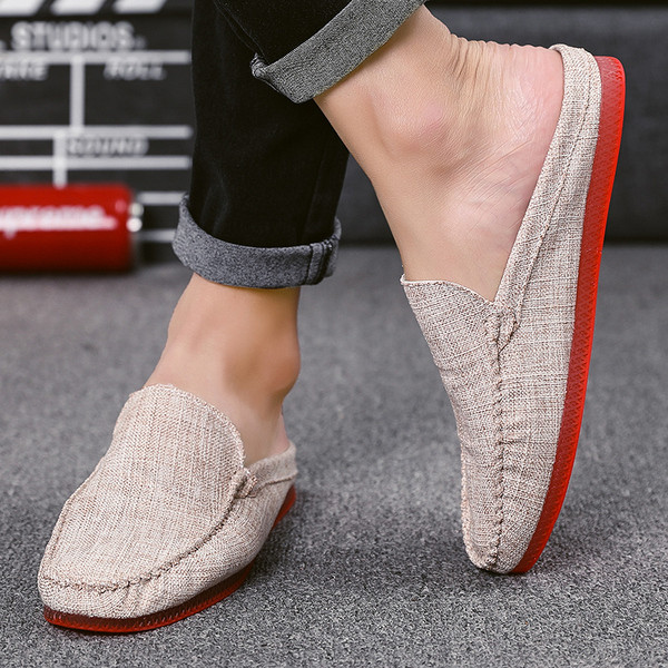 Νέο μοντέλο αναπνεύσιμα ανδρικά μοκασίνια από ύφασμα με επίπεδη σόλα