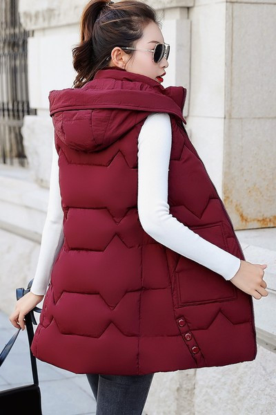 Γυναικεία σπορ και casual γιλέκο με κουκούλα