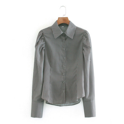 Női kockás ing - klasszikus gallérral és gombokkal