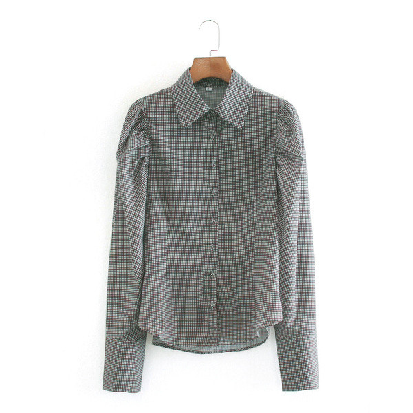 Női kockás ing - klasszikus gallérral és gombokkal