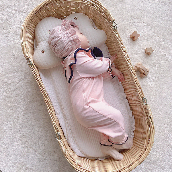 Βρεφικί ολόσωμη φόρμα για κορίτσια με μακριά μανίκια και κορδέλα