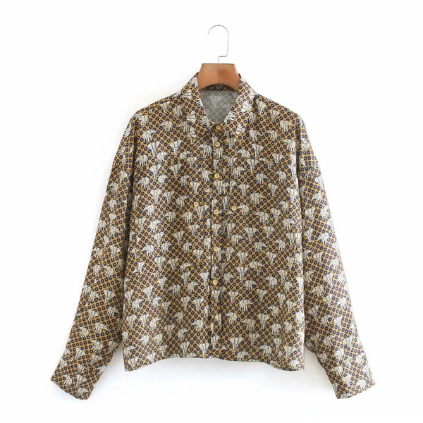 Alkalmi női ing gombokkal és színes rátéttel