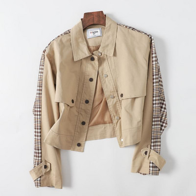 Lühike ruuduliste varrukatega sügisjope