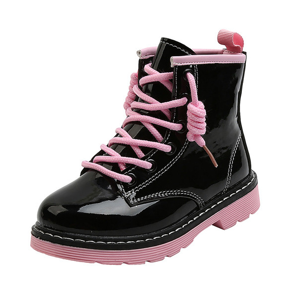 Modernūs vaikiški batai su spalvotais kaklaraiščiais mergaitėms