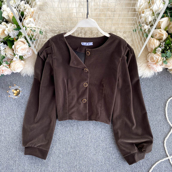 Naiste vabaaja lühike nööpide ja pikkade varrukatega särk