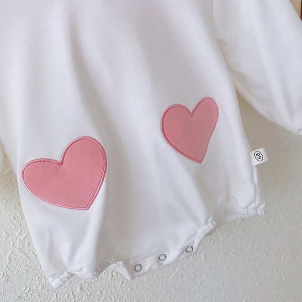 Μοντέρνο βρεφικό κορμάκι για κορίτσια με μακριά μανίκια και κουκούλα