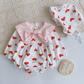 Βρεφικό κορμάκι για κορίτσια με κορδέλα και καπέλο