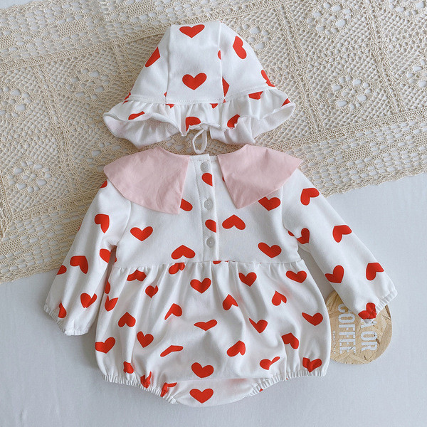 Βρεφικό κορμάκι για κορίτσια με κορδέλα και καπέλο