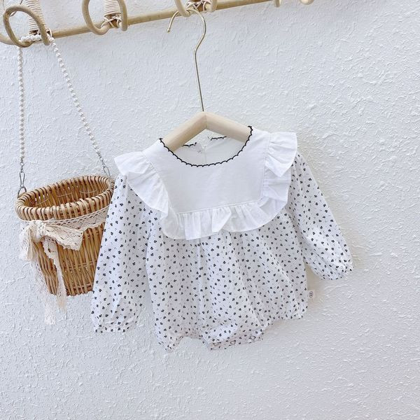 Βρεφικό κορμάκι για κορίτσια με μακριά μανίκια και οβάλ ντεκολτέ