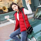 Γυναικείο κοντό μοντέλο γιλέκο με κουκούλα