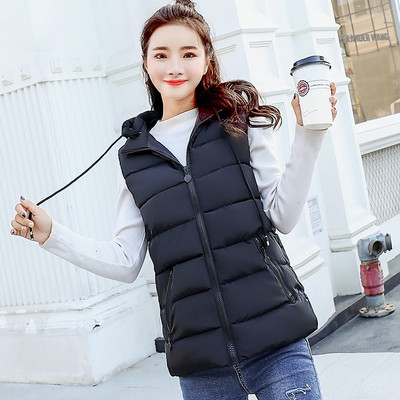 Γυναικείο κοντό μοντέλο γιλέκο με κουκούλα